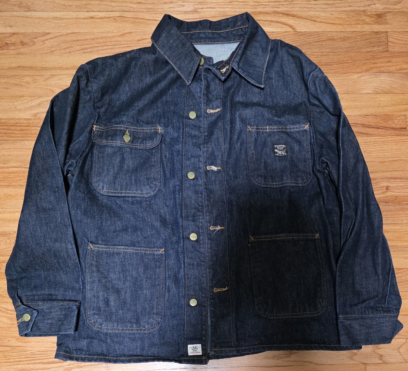 LC King (Pointer Brand) Cone Mills White Oak Selvedge Denim Chore Jacket Large