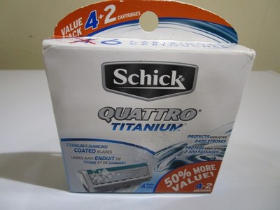 Schick Quattro Titanium Razor Blade Refills - 6 Cartridges Made in Germany