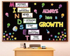 Growth Mindset Bulletin Board Positive Educational Sayings Accents Decoration...