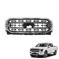 Chrome Black Grille Front Upper Bumper for F150 2021-2023 ML3Z-8200-DA