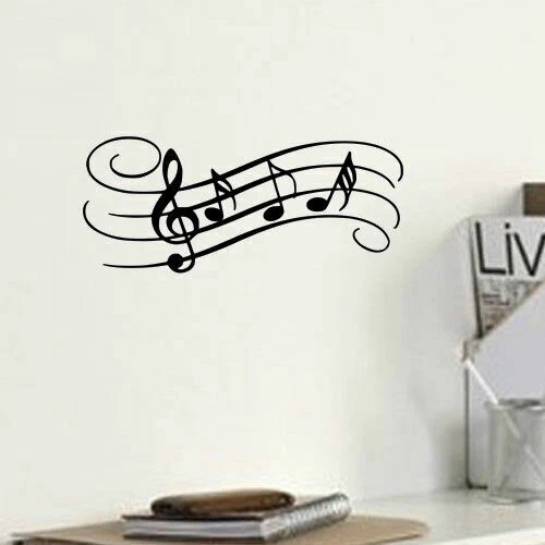 Calcomanía de vinilo de notas musicales musicales para decoración de arte de pared de ventana de coche de hogar Foto 2 de 4