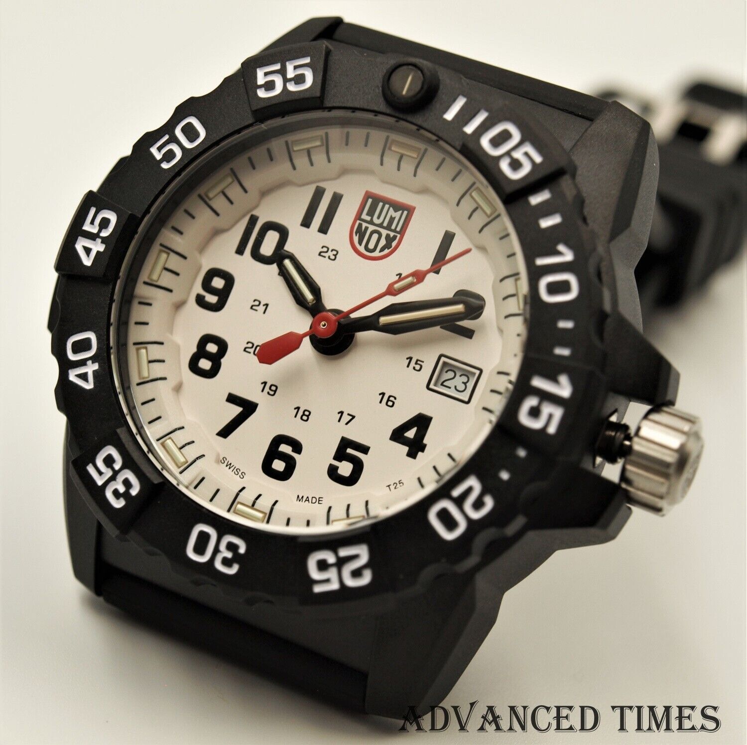 Luminox Men's 45mm NAVY SEAL Swiss Made White Dial Black Carbon 