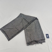 Black scarf women's sparkling metallic evening scarf lightweight extra large...