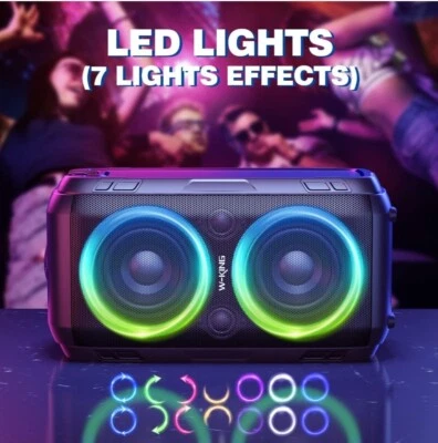 W-KING 80W Altoparlante Bluetooth Forte - Super Basso, Enorme Suono 105dB, Portatile T9-2