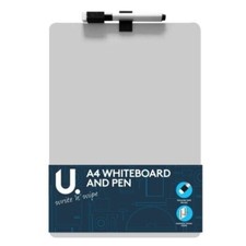 1,5 Pack A4 Dry Wipe Mini Office Whiteboard Notice Memo White Board Pen & Eraser