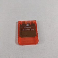 Orange Clear PlayStation 1 PS1 Sony SCPH-1020 Tested Memory Card Official OEM