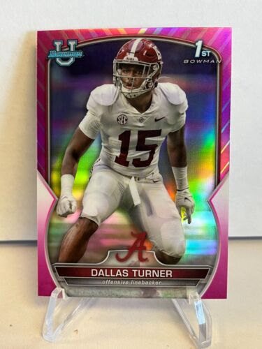 2022 Bowman University Dallas Turner 1st Bowman Pink Refractor - Picture 1 of 2