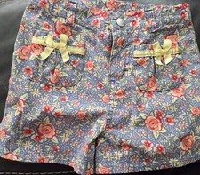 Girls Size 5T / Size 5 / Disney Shorts Floral With Ribbons Bows / Adjustable Wai