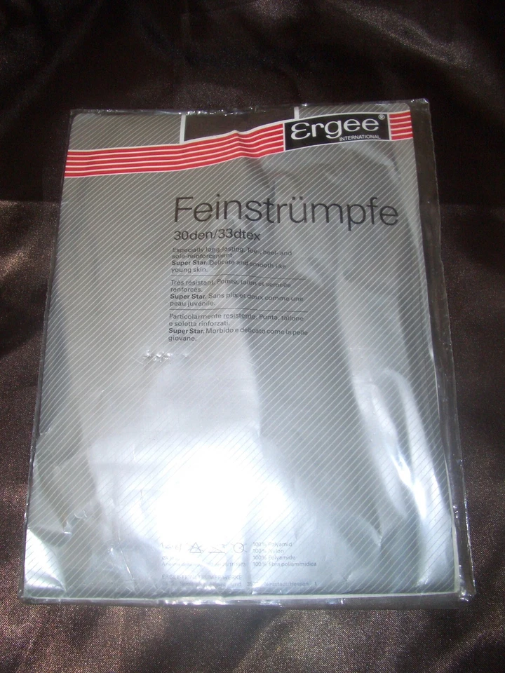 VINTAGE Ergee Gstaad Nylons Straps Strümpfe Gr. 9,5-10 anthrazit Stockings OVP - Bild 2 von 2