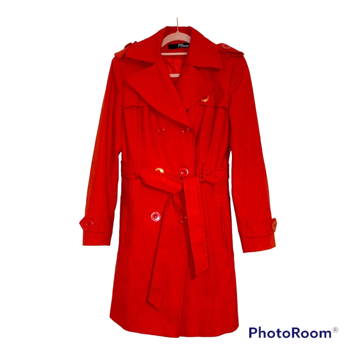 Trench-coat Femme Jane Norman – Gris, Coton, Ceinture Double Poitrine Taille 12 UK