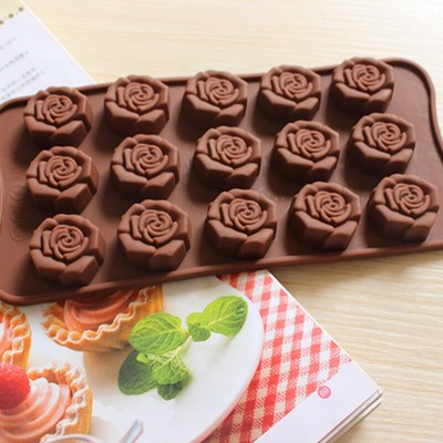Flower Rose Silicone Mould Cake Decorating Chocolate Wax Melts Mold Baking'BI