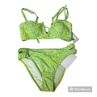 California Swim Bikini  Medium  Women s Junior s Bralette With V Wire Green
