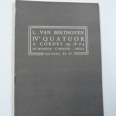 Miniatur / Studienpartitur BEETHOVEN IV e quatuor a cordes op 18 / 4 c-Moll Heugel