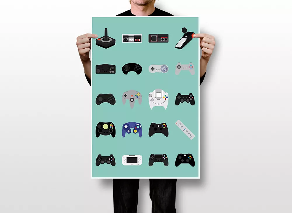 2022 Xbox Series X Controllers Framed Print Ad/Poster Colors Video Game Wall Art