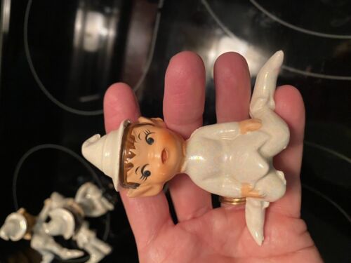 Lot Vintage Elves Pixie Japan Lefton Figurines MCM Iridescent Set Of 5 - Picture 16 of 24