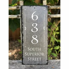 Customizable Slate House Number Sign - Tall House Number Plaque - Handmade and P