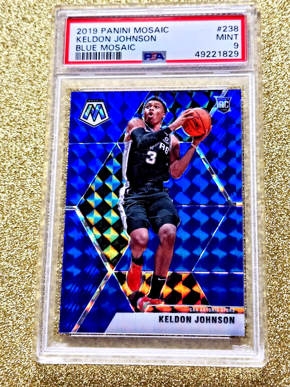2019-20 Panini Mosaic Keldon Johnson Blue Prizm /99 Rookie Holo RC Mint #238 💙