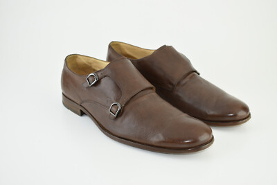 TOD'S ITALY Double Monk Strap Brown Leather Shoes Men Size US 11