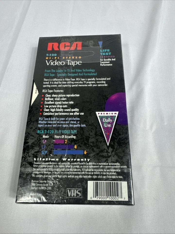RCA VHS Video tape T-120 Hi-Fi Stereo Premium New Sealed - Image 2 of 3