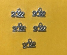 2022 Year Charms Antique Silver Plated Number Pendant DIY Bracelets Necklace