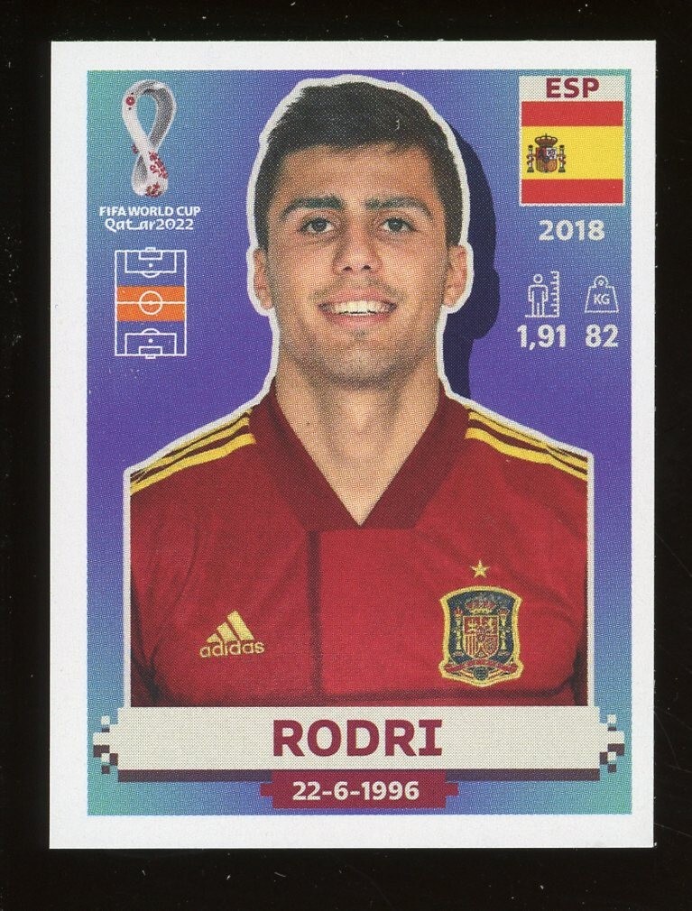 2022 Fifa World Cup Panini Sticker Qatar RODRI Spain ESP14