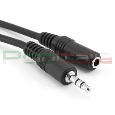 Cavo Prolunga Audio Jack 2,5mm Maschio A 3,5mm Femmina, Curvo 90°, 15cm, Nero - 3