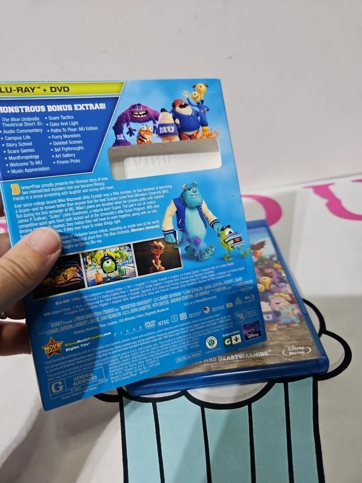 Disney Pixar: Monsters University (Blu-ray, DVD Set) Inc Prequel Animated Comedy - Image 2 of 4