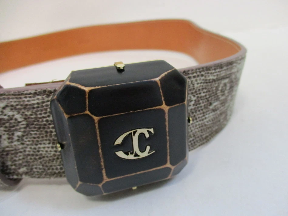 ROBERTO CAVALLI 100% WX ЗМЕИНАЯ КОЖА ЛОГОТИП РЕМЕНЬ SZ 80 - Изображение 2 из 4