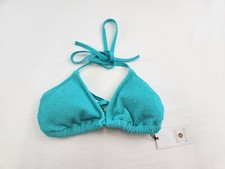 Shade  Shore Womens Blue Textured Triangle Bikini Top Size S 4-6 Shirred