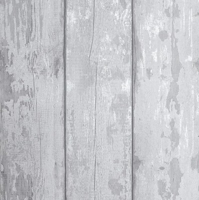 Arthouse Metallic Washed Holzoptik Grau und Silber Tapete 908501