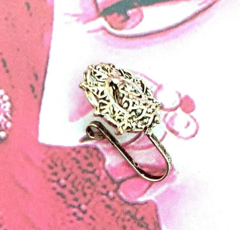 Anel de nariz com clipe oxidado prata indiano feminino nariz orelha broche presente dia das mães - Imagem 3 de 4