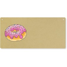 'Pink Sprinkle Doughnut' Large Wooden Wall Plaque / Door Sign (DP00066718)