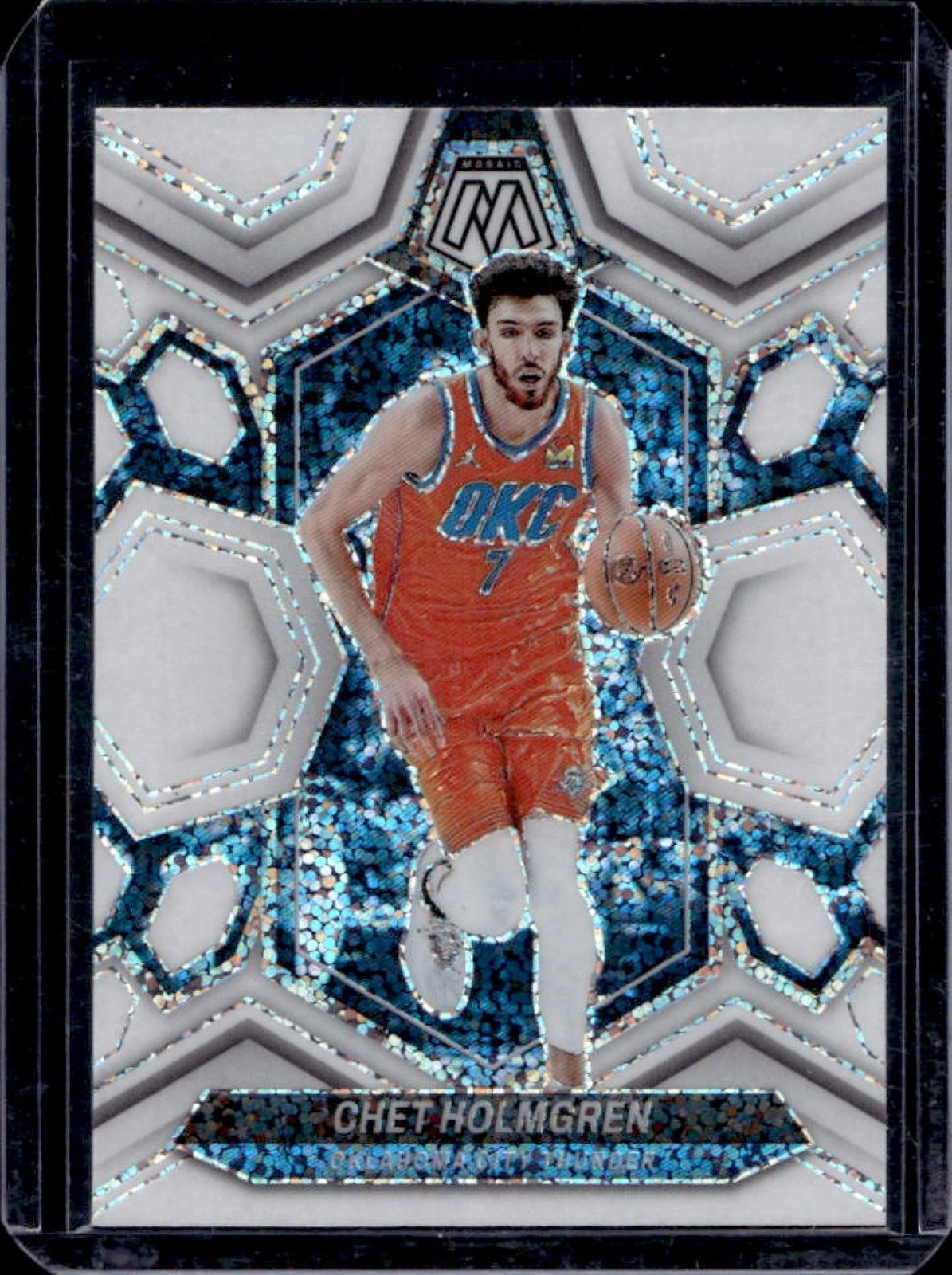 2023-24 Mosaic Chet Holmgren White Sparkle Prizm SSP #30 Thunder