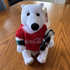 Small Coca Cola Polar Bear Plush Toy with Coca Cola Bottle