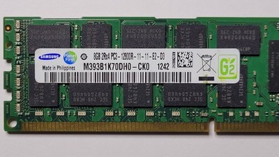 Samsung 8GB PC3-12800R ECC REG 2Rx4 DDR3 Server M393B1K70DH0-CK0 1.5v 240