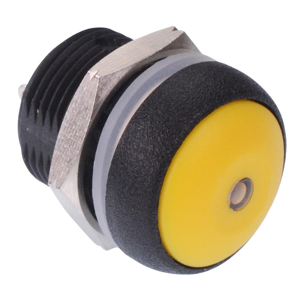APEM Yellow LED Yellow Button Round 16mm Momentary Push Button Switch IP67