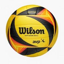 Wilson AVP OPTX Official Beach Volleyball – Black/Yellow – High Quality Pro Game
