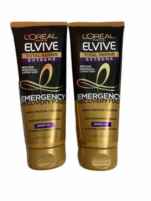 2 L'Oreal Paris Elvive Total Repair Extreme Emergency Recovery Mask Hair 6.8 oz