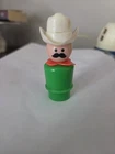 Vintage Fisher-Price Little People Western Town Green Lawman W/mustache