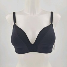 All You LIVELY The All-Day Deep V Wireless Bra Women's Size 32DD - Black
