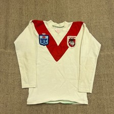 Vintage St George Dragons Rugby Jersey Mens Small White 1980s Australian Rugby
