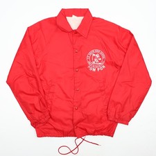 Vintage T.F. South High School Pom Pom Coach Jacket Red Windbreaker Small RARE