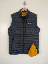 Rab Daunenweste Large Herren Grau Microlight Puffer Weste Bodywarmer Pertex Quilt