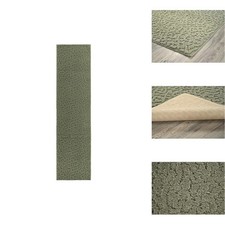 Garland Rug Ivy 2 Ft. X 12 Ft. Sage Green Floral Solid Color Area Rug