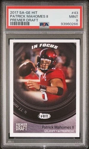 Patrick Mahomes II 2017 SA-GE Hit Premier Draft #43 PSA 9