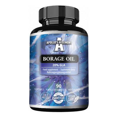 APOLLO'S HEGEMONY Borretschöl 1000 mg   Haut, GLA, Omega 6   90 Kapseln