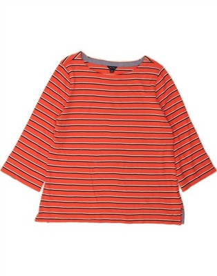NAUTICA Womens Top 3/4 Sleeve UK 20 2XL Red Striped Cotton DS50