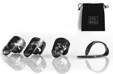 Thumb and Finger Picks - Large Black - Best for Fingerstyle Guitar, Banjo or Uku