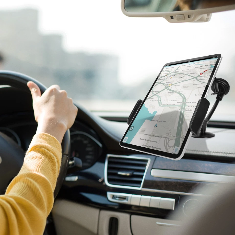 Avizar Support Voiture pour Tablette ou Smartphone - Fixation Ventouse Noir - Photo 4/4