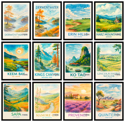 Urban City Skyline Poster | Reise Wandkunstdruck | Moderne Wohn- & Bürodeko